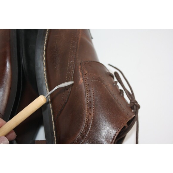 Joseph Abboud Wingtip Oxford Brouge Chestnut Leather Men\'s Dress Shoes sz 12D main image 5